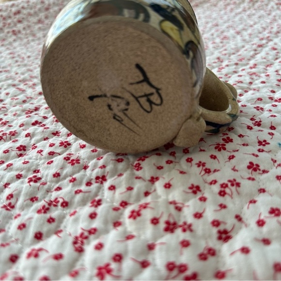 Vintage 70s 80s Handmade Handpainted Ceramic Cat Mug - Picture 2 of 9